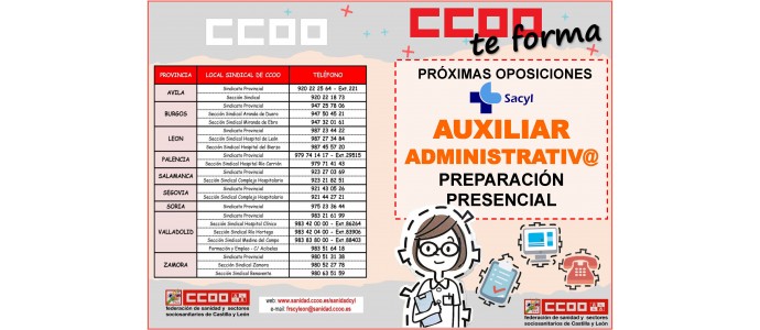 Preparación Oposiciones SACYL para Auxiliar Administrativ@